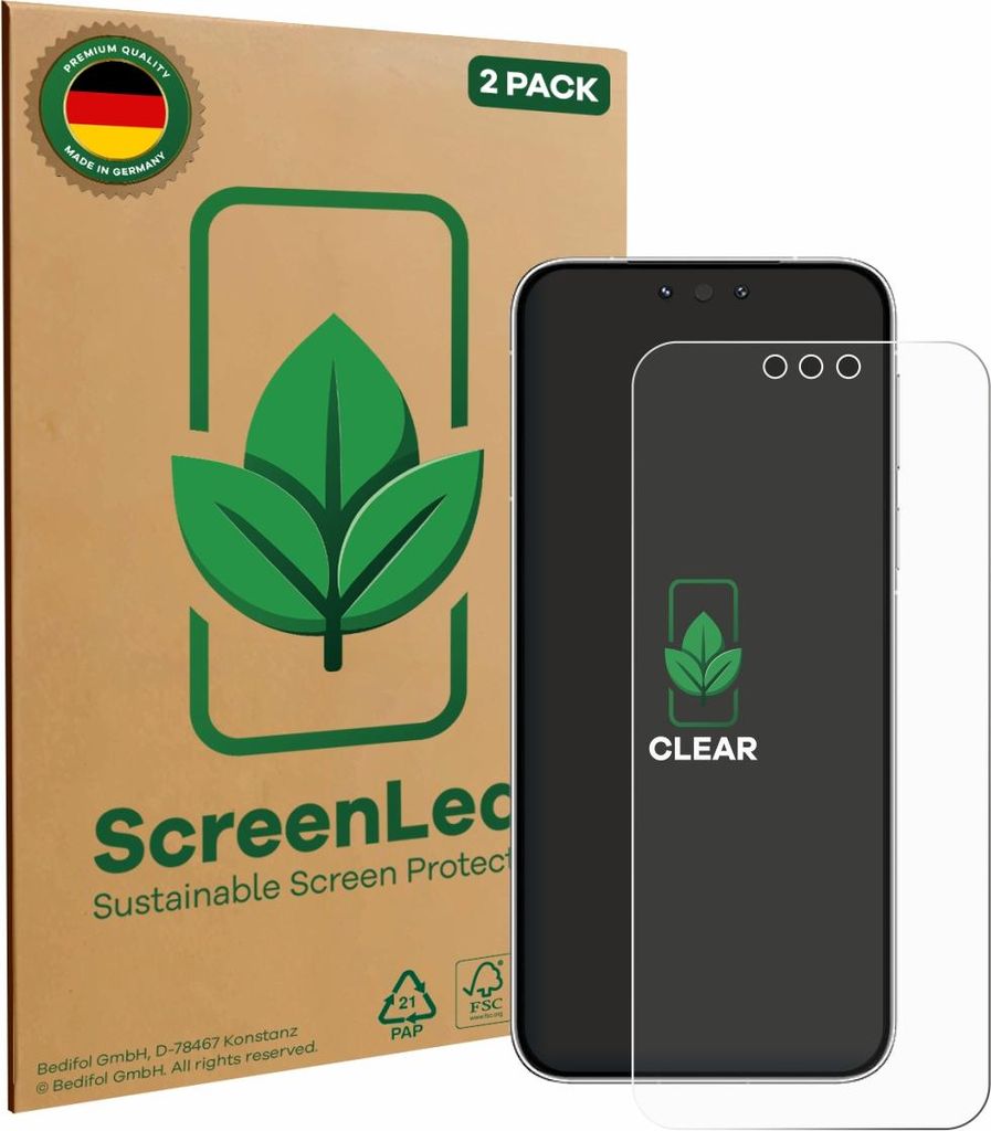 2x ScreenLeaf Schutzfolie für Huawei Mate 80 nachhaltiger Displayschutz Display Schutz Folie Klar Transparent