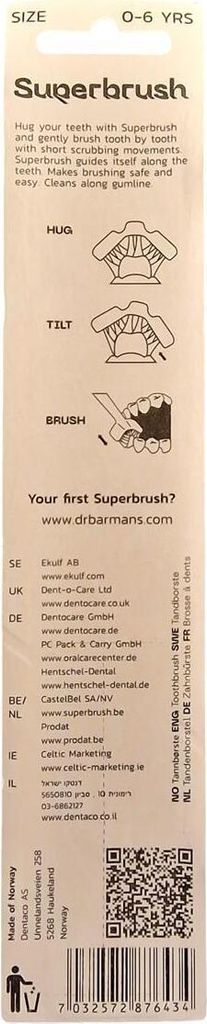 Dr Barmans Superbrush 3 D Kinder Zahnbürste - klein 0 - 6 Produktbild 3