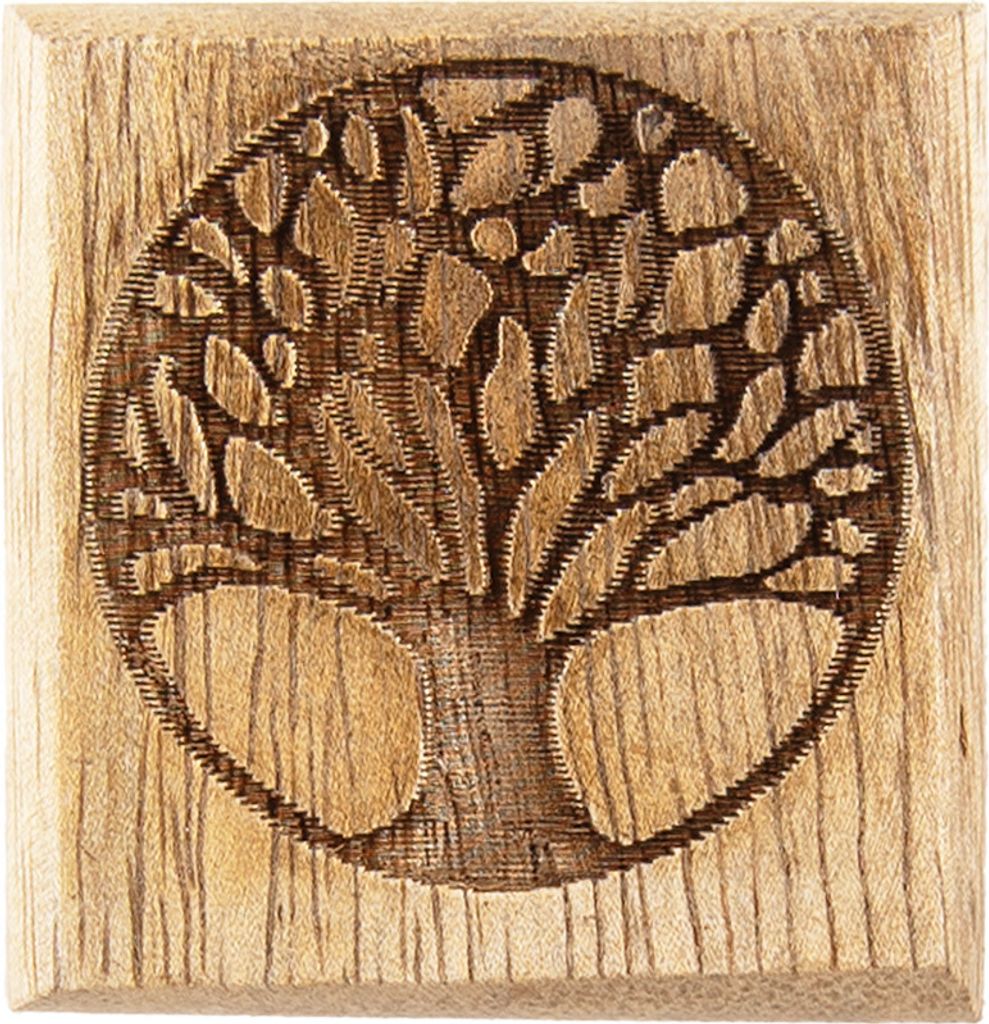 Clayre & Eef Türknauf 4x2x4 cm Braun Holz Quadrat Baum