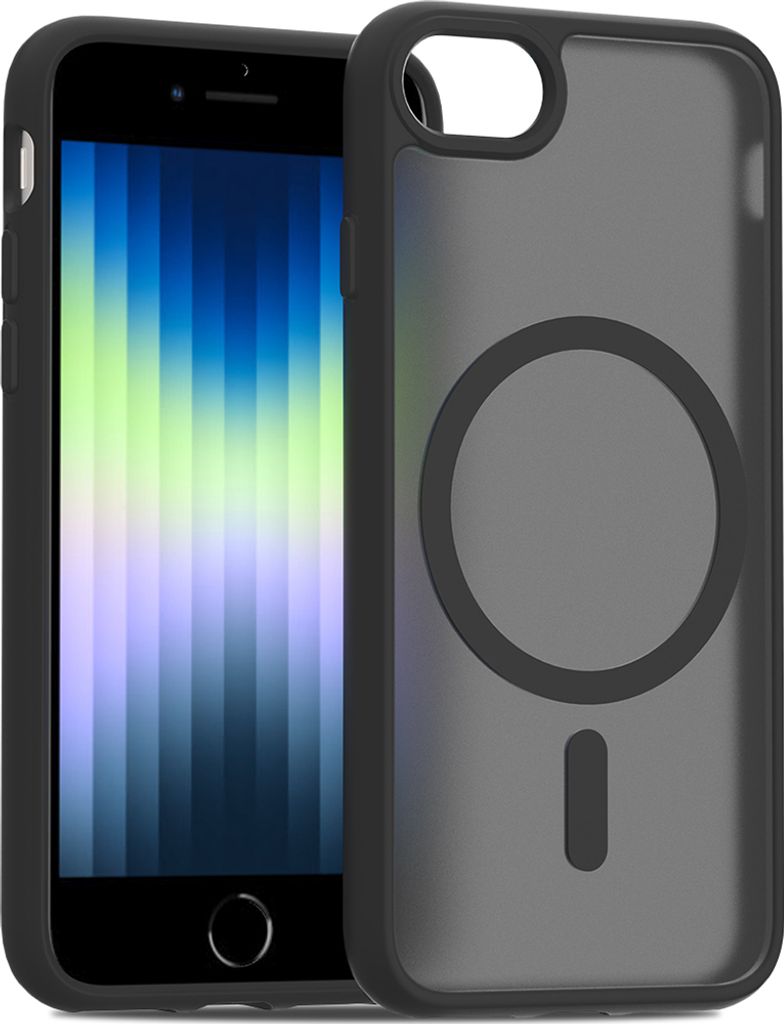 Magnetisch Hülle für iPhone 7 / 8 / SE 2020 / SE 2022, Kompatibel mit MagSafe, Transluzente Matt Rückseite Stoßfeste Handyhülle Schwarz