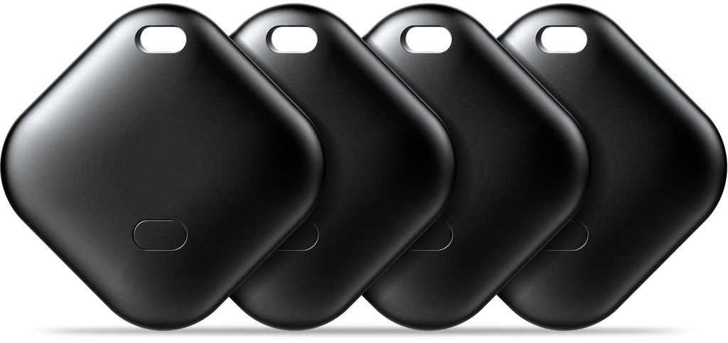 Bluetooth Smart Tags 4er-Pack Schwarz Tracker Bluetooth-Tracker kompatibel mit der Google Find My Device App (nur Android)