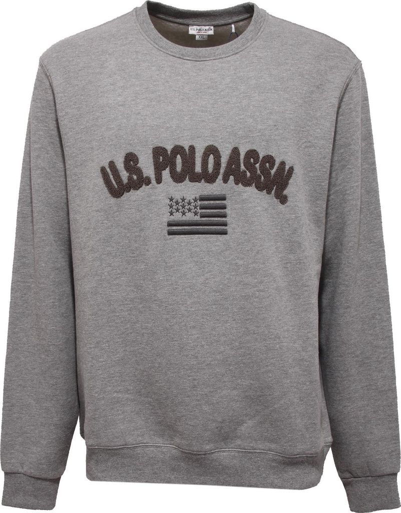 8720AA felpa uomo U.S. POLO ASSN. grau Baumwolle Sweatshirt Mann