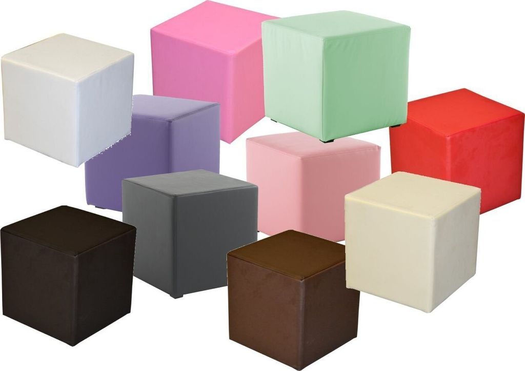Sitzwürfel Sitzhocker Schminkhocker Hocker Sessel Kunstleder Rosa 45x45 cm