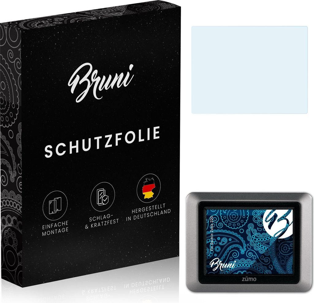 Bruni Basics-Clear 2x Schutzfolie kompatibel mit Garmin Zumo 220 Folie