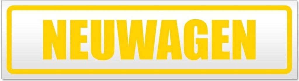 Kiwistar - Autoaufkleber - Gelb - 60 x 16 cm - Neuwagen - Hinweis Aufkleber Sticker für Auto, Kfz, Fahrrad, PKW, LKW
