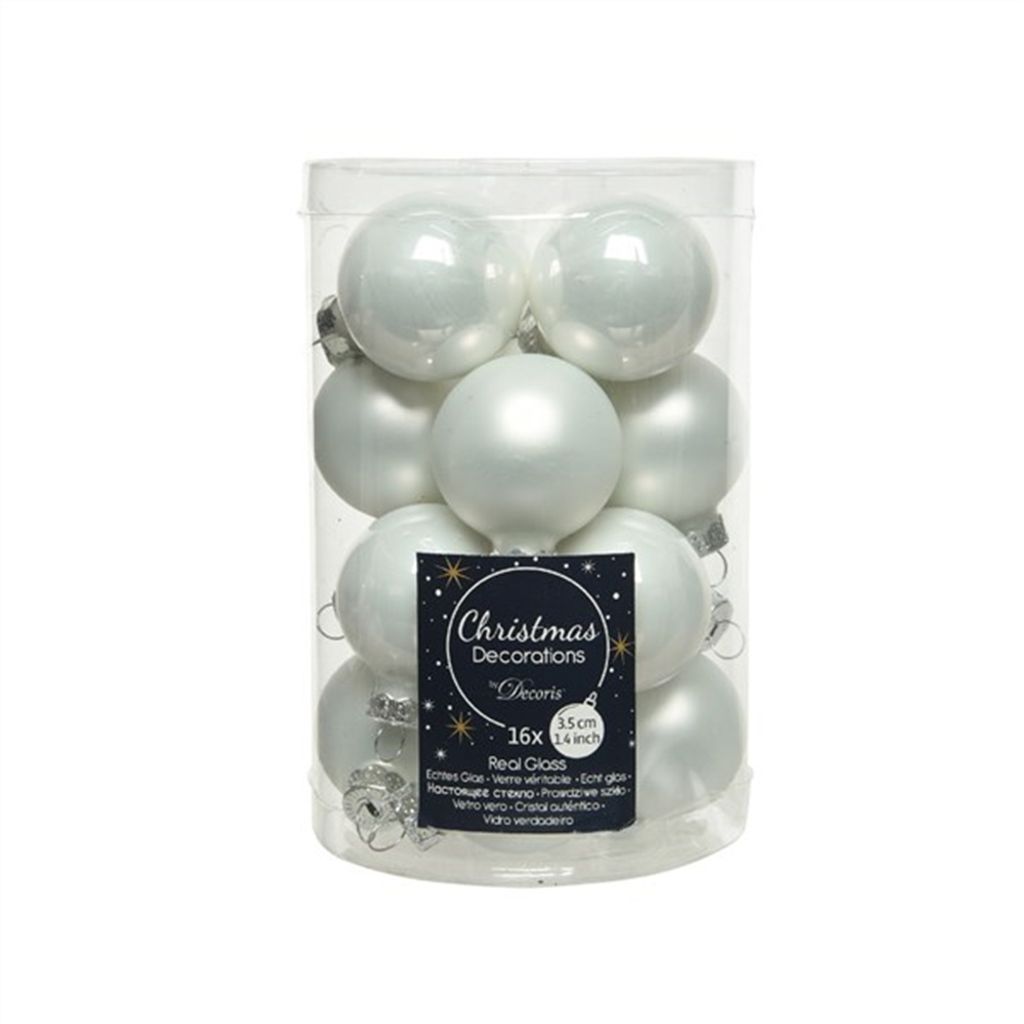 Christbaumkugeln weiß Satz von 16 Stück 3,5 cm Produktbild 