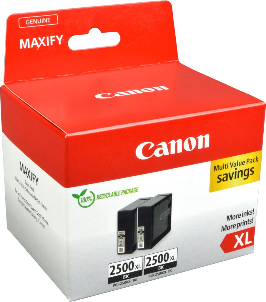 Canon PGI-2500XL BK Twin Pack, Schwarz, 2 Stück(e), Produktbild 