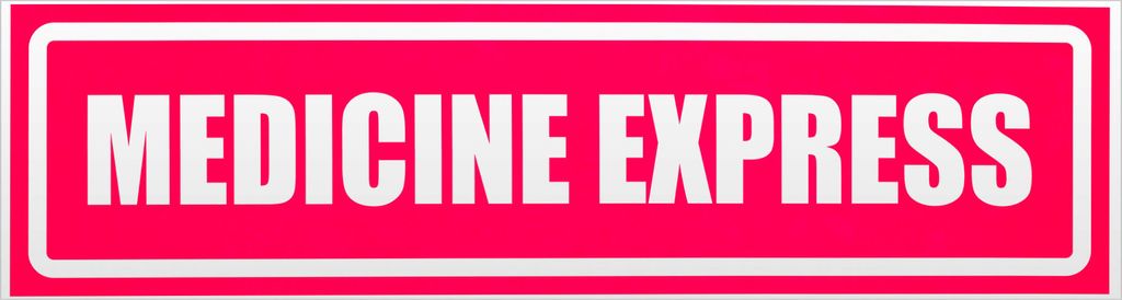 Kiwistar Medicine Express invertiert Magnetschild Schild magnetisch - 60cm Neonpink - Magnetfolie für Auto PKW Kfz