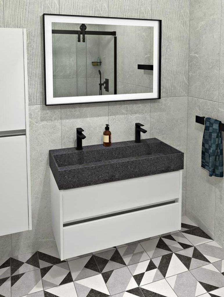 Sapho Badmöbel-Set NIRONA 100, weiß