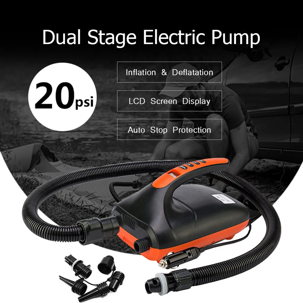 Pompe à air portable 20 PSI à double étage - Gonfleur 6 D-Sense compact