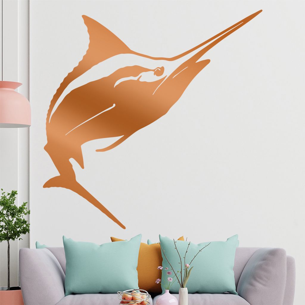 KIWISTAR Schwertfisch - Spitz Schwert Meer Wandtattoo in 6 Größen - Wandaufkleber Wall Sticker - Dekoration, Küche, Wohnzimmer, Schlafzimmer, Ba...