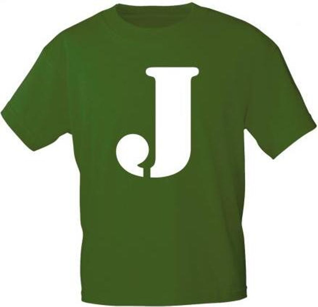 Marken T-Shirt mit Print Buchstabe - J - 85121 Dunkelgrün Produktbild 