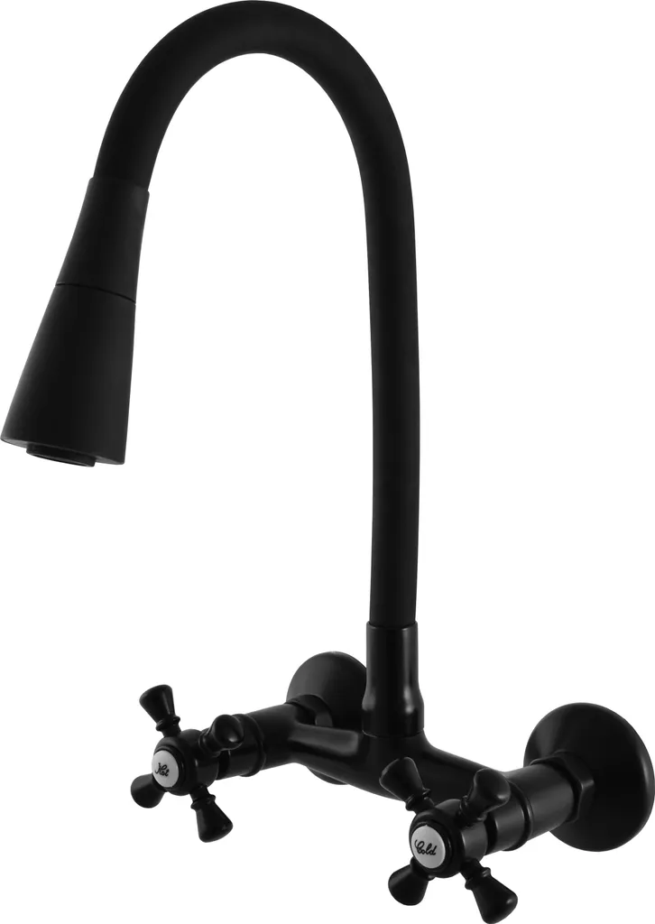 Mélangeur lavabo évier noir mat avec bras flexible - RAV Slezák MORAVA