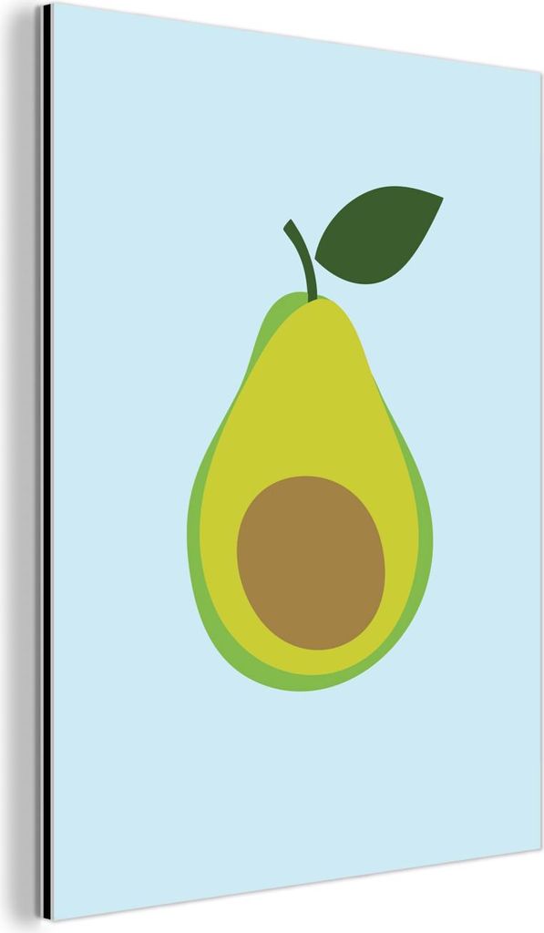 MuchoWow Wanddekoration Metall Metallbild Wandkunst 90x120 cm Avocado - Illustration - Grün - Frucht MuchoWow Aluminium Gemälde - Industrial