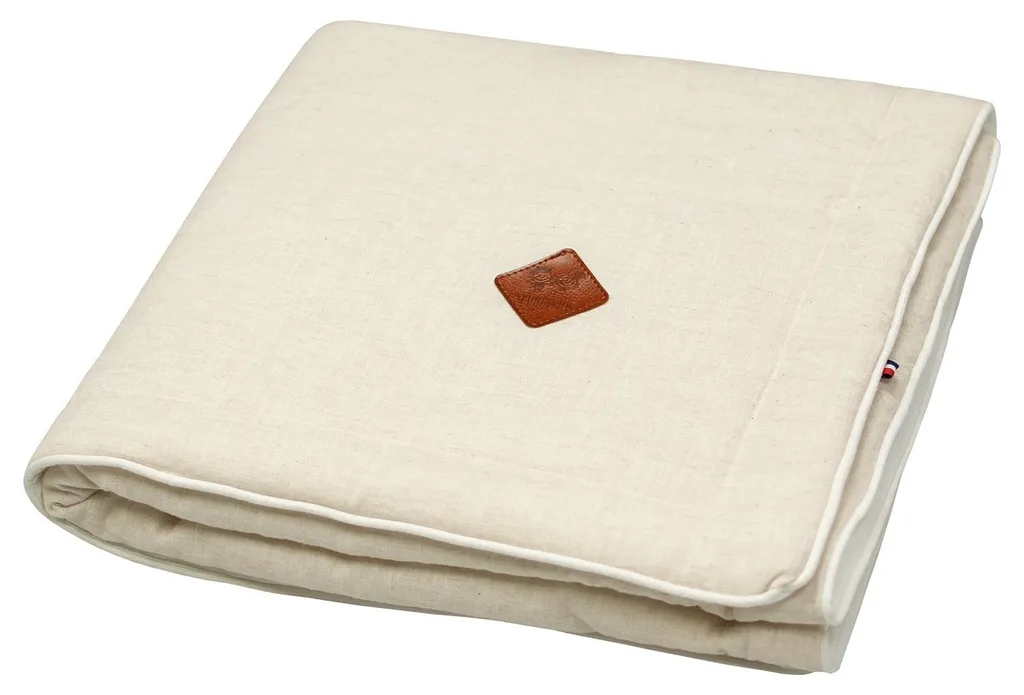 Plaid pour enfant en maille de lin beige Sevira Kids 70 x 100 cm