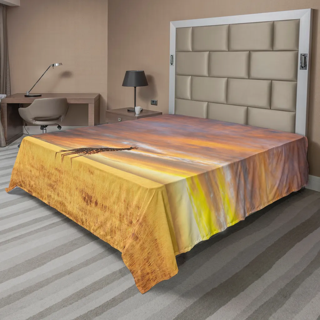 Linge de lit safari girafe pour décoration chambre thème savane