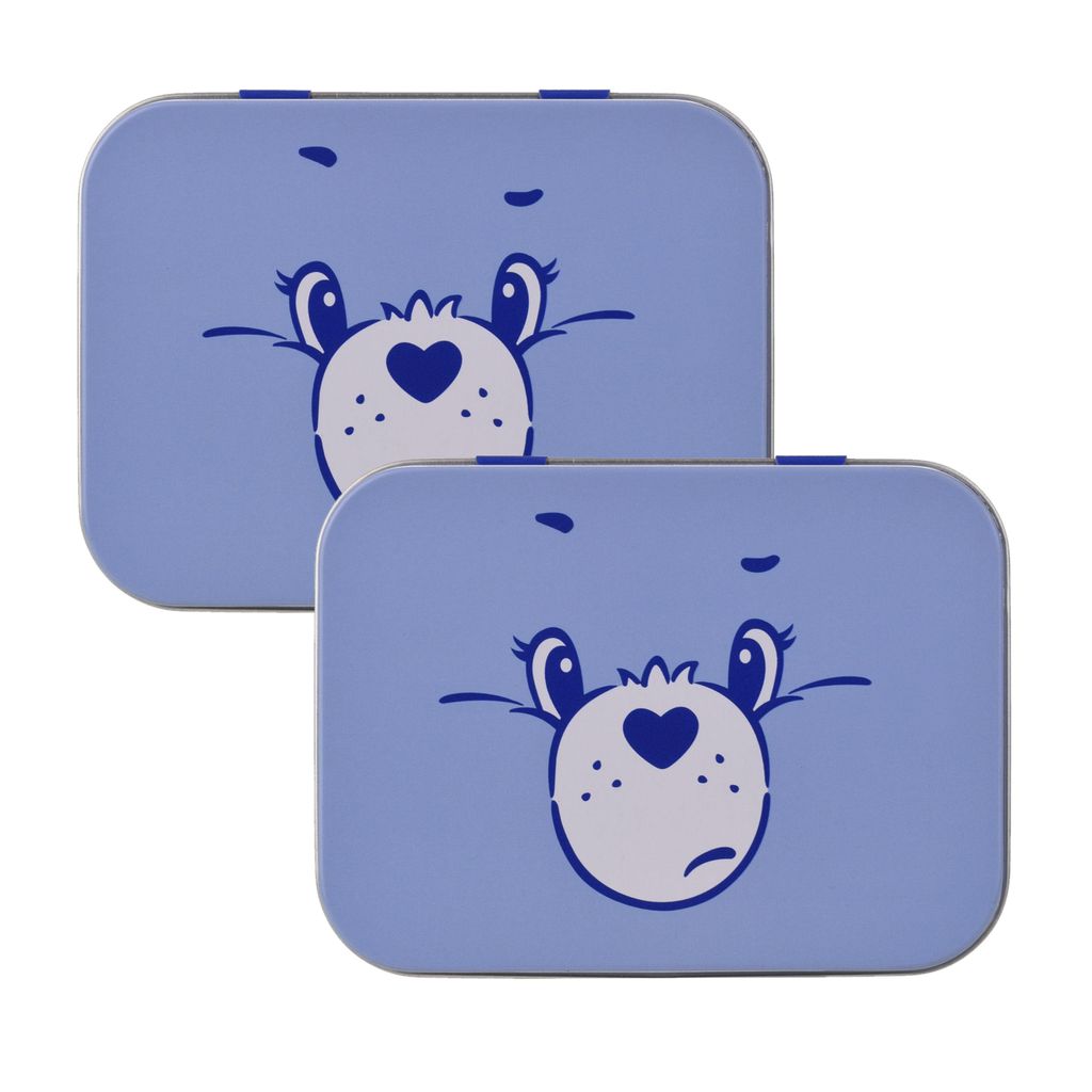 2x Home-Flair Glücksbärchis Blau Kinder Pflaster-Box mit 24 bunten Motiv-Pflastern in Metalldose – Hautfreundlich & Wasserabweisend