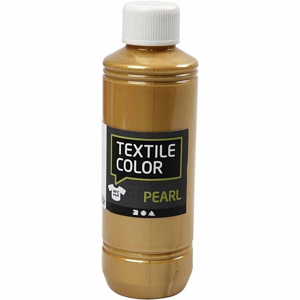 Creativ Company Textilfarbe gold perlmutt - 250ml Stoffmalerei