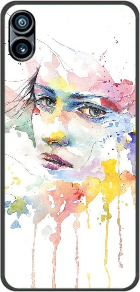 König Design Hülle kompatibel mit Nothing Phone 1 Kunststoff Soft Handyhülle - Handy Case Frauengesicht
