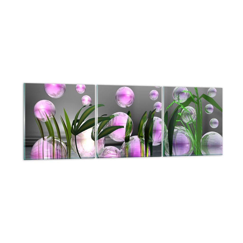 Bilder auf glas - Computer Grafik Blase - 90x30cm - Glasbilder - Wandbilder - Kunstdruck - zum Aufhängen bereit - Wanddekoration aus Glas - Glas B...