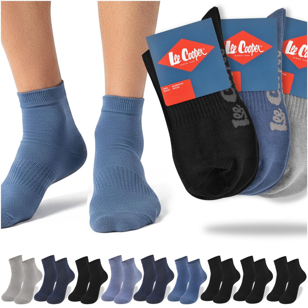 Lee Cooper Herrensocken 9 Paar Sneaker-Socken Baumwolle Farb-Mix 43/46