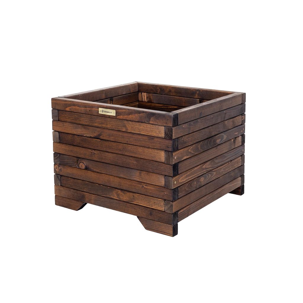 Greenspot Drevený Kvetináč - 50x50cm Palisander hnedý Tmavý Obrázok produktu 