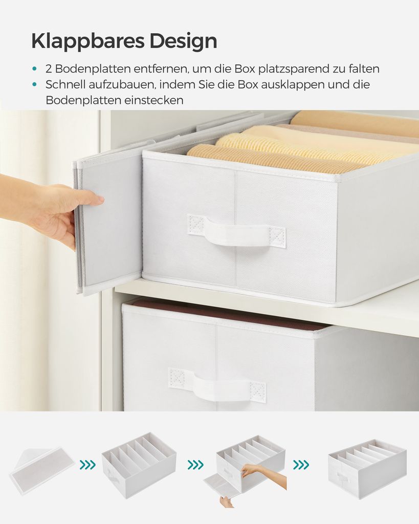 SONGMICS Kleiderschrank-Organizer 4er Set, Aufbewahrungsbox Produktbild 9