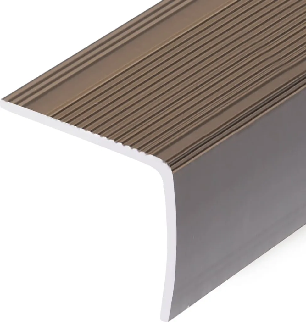 Nez de marche pour escalier aluminium marron 100cm finition L