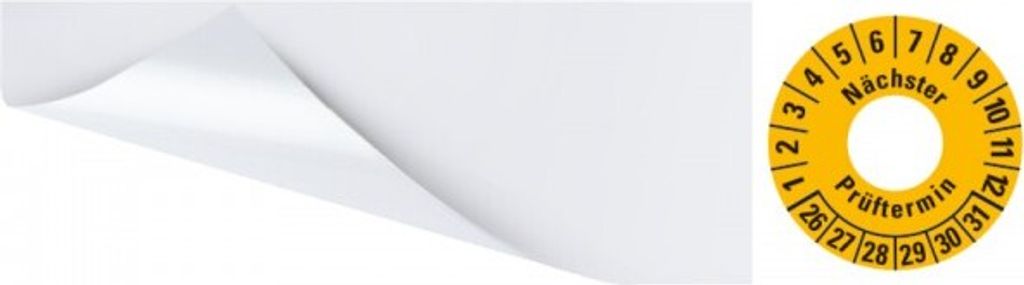 Dreifke Kabelprüfplakette Nächster Prüftermin 26-31,gelb,Folie,selbstkl.,57x...