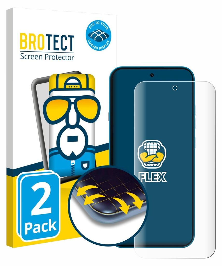 2x BROTECT Fullscreen Schutzfolie für Nothing Phone (4a) Displayschutz Folie Fullcover Klar Transparent