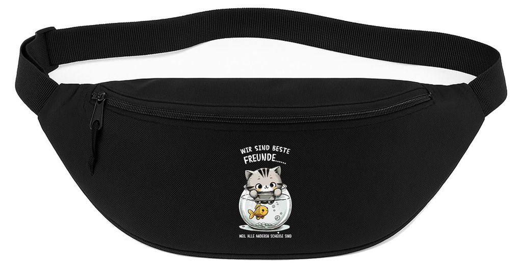 Huuraa Bauchtasche Beste Freunde Weil alle anderen scheiße sind. 2,5 Liter Black Polyester Crossbody Bag Geschenkidee