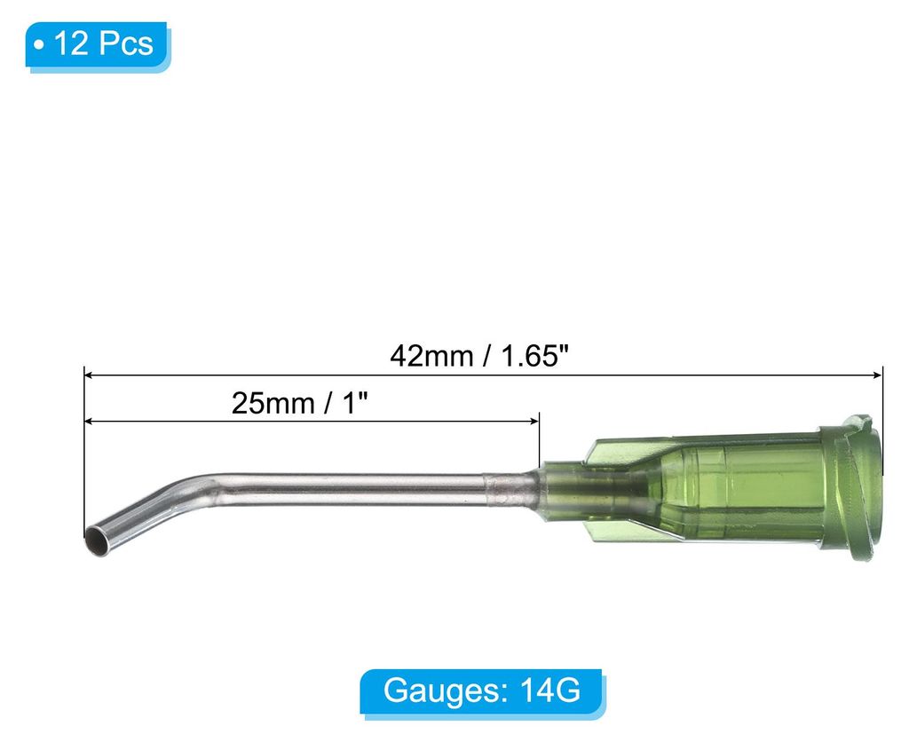 Stumpfe Kanš¹len fš¹r Spritzen 14G, 12 Stš¹ck Injektionsnadeln 1 Zoll Dosiernadel Flš¹ssigkeitsdosierkanš¹le mit Luer-Lock Nadeln fš¹r ...