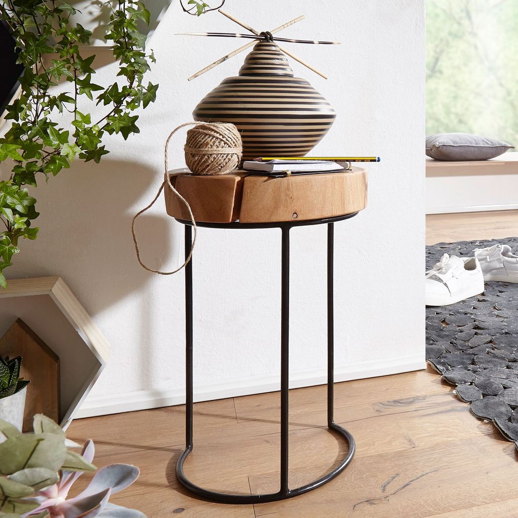 FineBuy Beistelltisch Massivholz Wohnzimmertisch Produktbild 