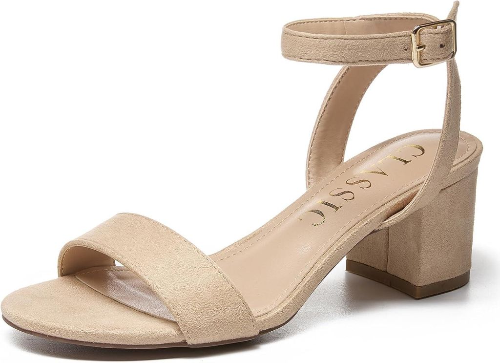 Elegante Damen-Sandalen mit Blockabsatz, stabil, bequem, sommerlich, beige 37