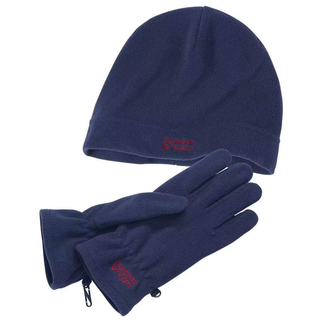 Atlas For Men - Herren Mütze & Handschuhe, Micro-Vlies AF957 (M) (Marineblau)