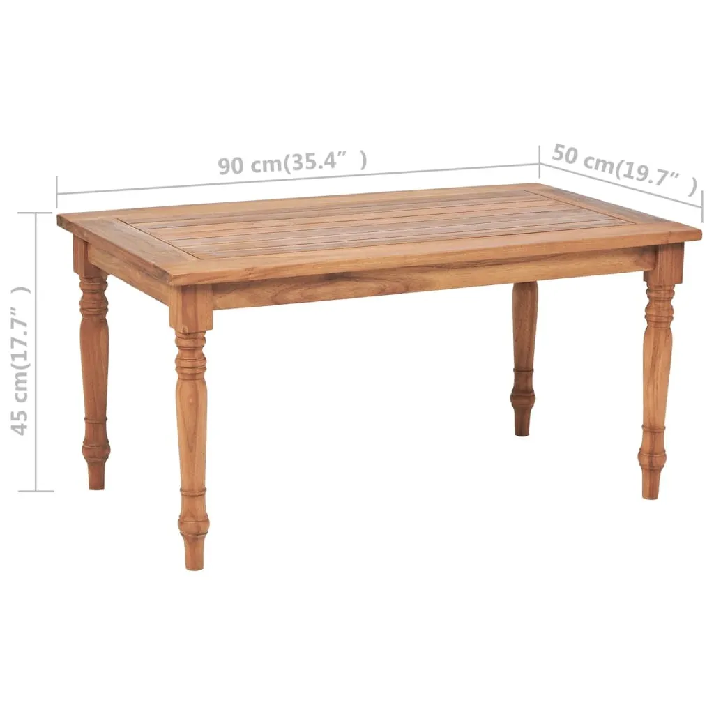 Petite table basse teck sablé Batavia robuste au design exotique chic