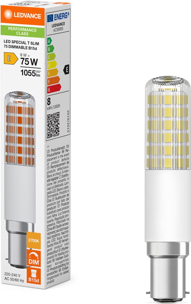 Ledvance LED Special T SLIM DIM P 8W, helder, fitting B15d Productafbeelding 