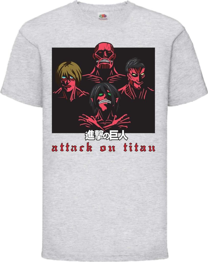 Kinder T-Shirt Attack Anime On Titan The Titans, 5-6 Jahr - 116 / Grau