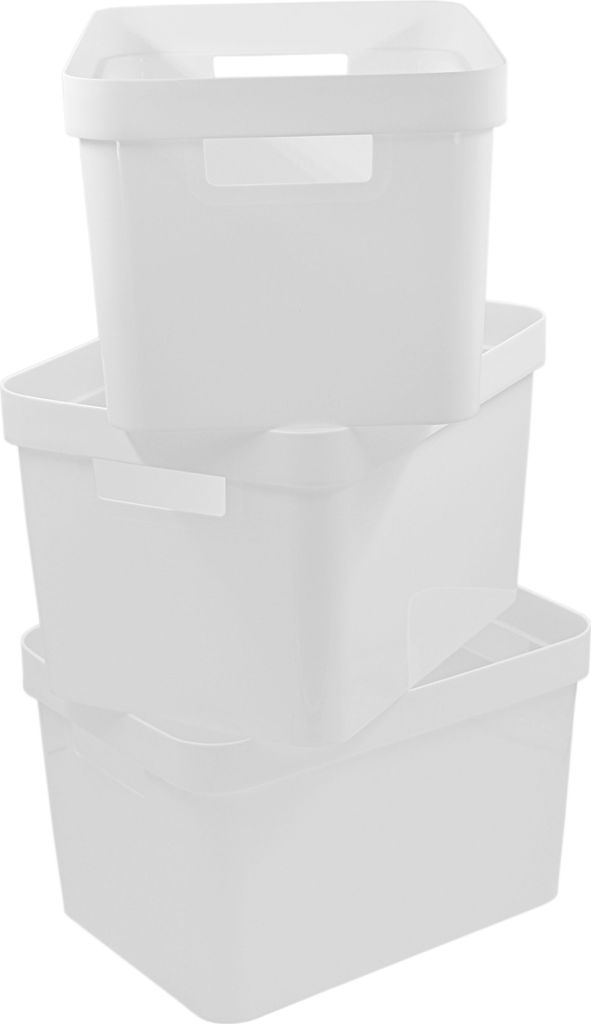 3x Aufbewahrungsbox Stapelbox Allzweckbox Kunstoffbox Lager Produktbild 