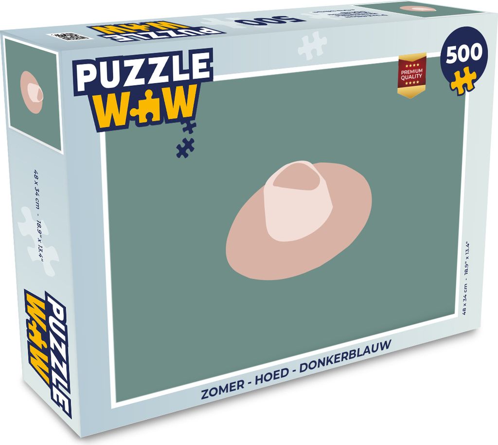 MuchoWow Puzzle 500 Teile Sommer - Hut - Dunkelblau - 500 Teile - Kinder - Selberbauen - Puzzlespiele