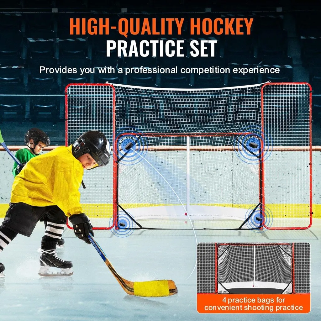 But de hockey anti-tirs manqués avec filet de protection acier - 3