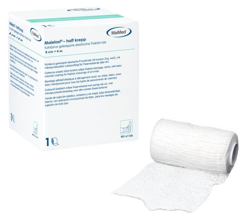 Maielast-haft krepp 8cmx4m Elastische Fixierbinde haft, 1 St./Box | Box (1 Stück)
