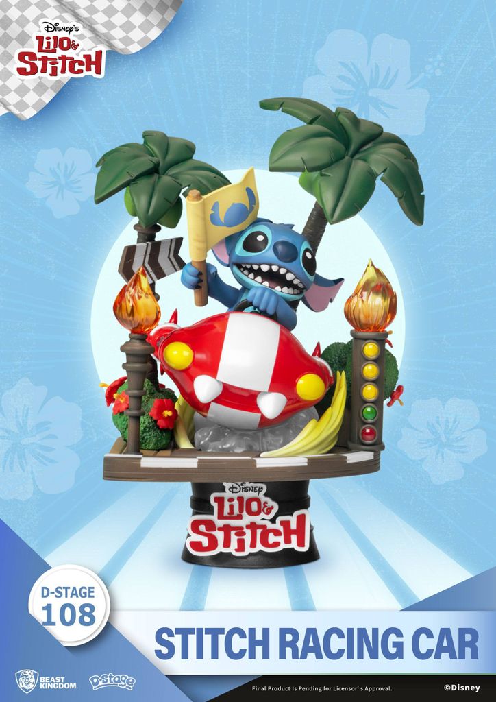 Beast Kingdom Toys - Lilo & Stitch D-Stage PVC Diorama Stitch Racing Car Closed Box Version 15 cm