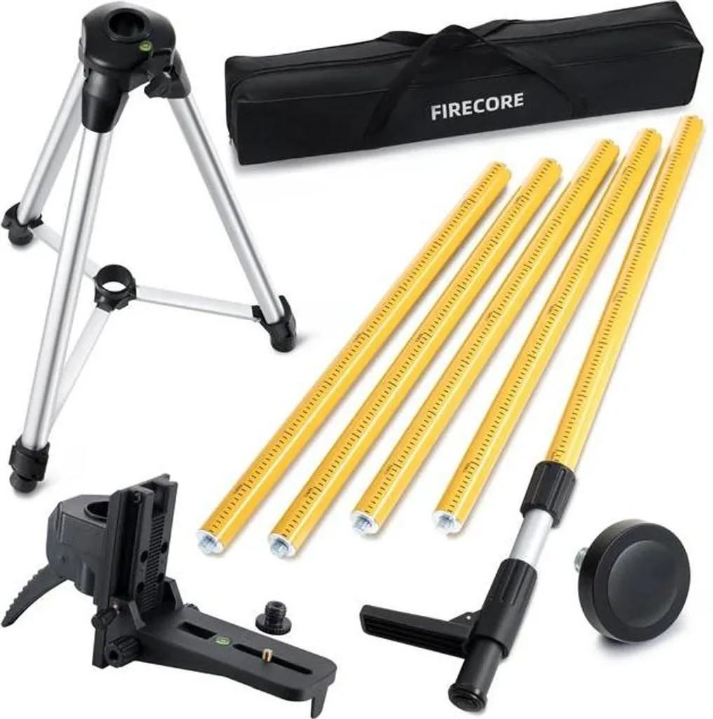 Sistema di Posizionamento Laser 3.7m | Asta Telescopica Gialla 1/4-5/8