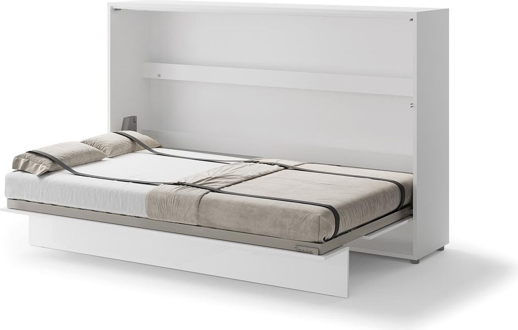 Schrankbett 120 x 200 Horizontal BC-05 Weiß Matt LENART BED CONCEPT Wandklappbett
