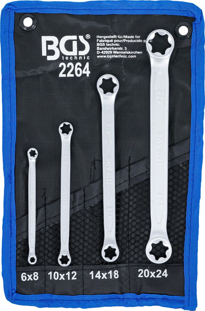 BGS Set di chiavi a doppio anello in 4 pezzi per viti Immagine del prodotto 
