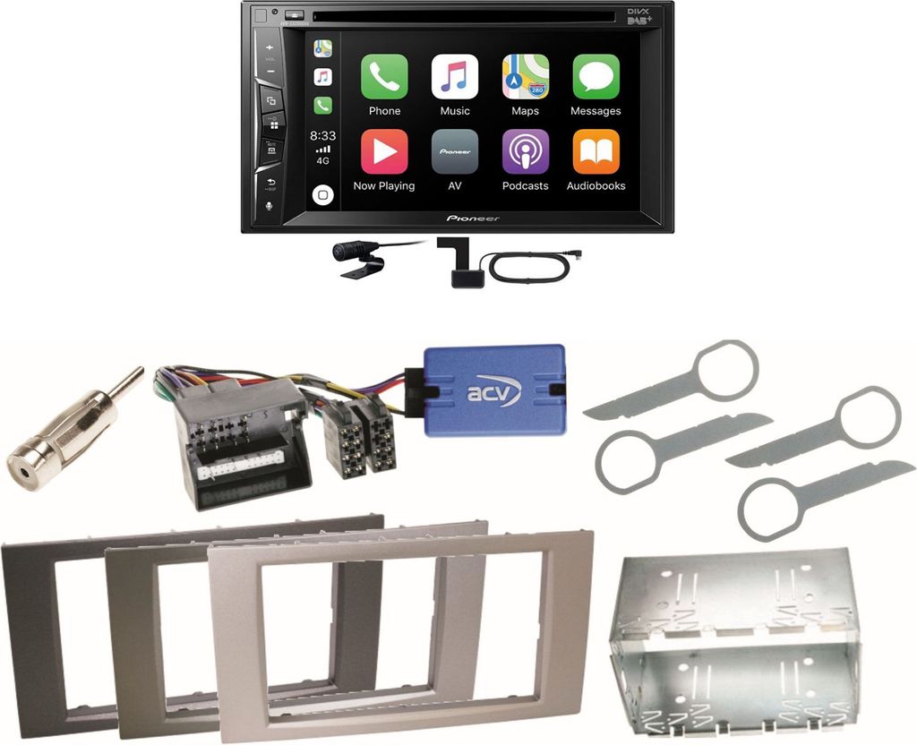 Pioneer AVH-Z3200DAB Carplay DAB Einbauset für Ford Kuga Produktbild 