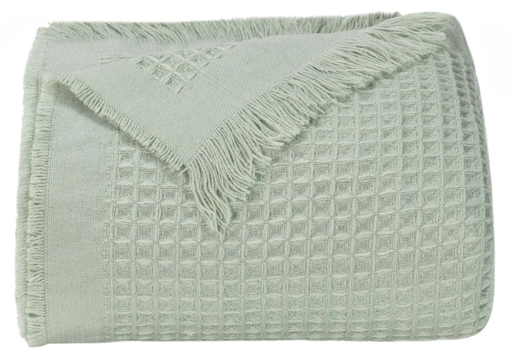 Kuscheldecke aus Waffelpique, 150x200 cm, salbei Produktbild 