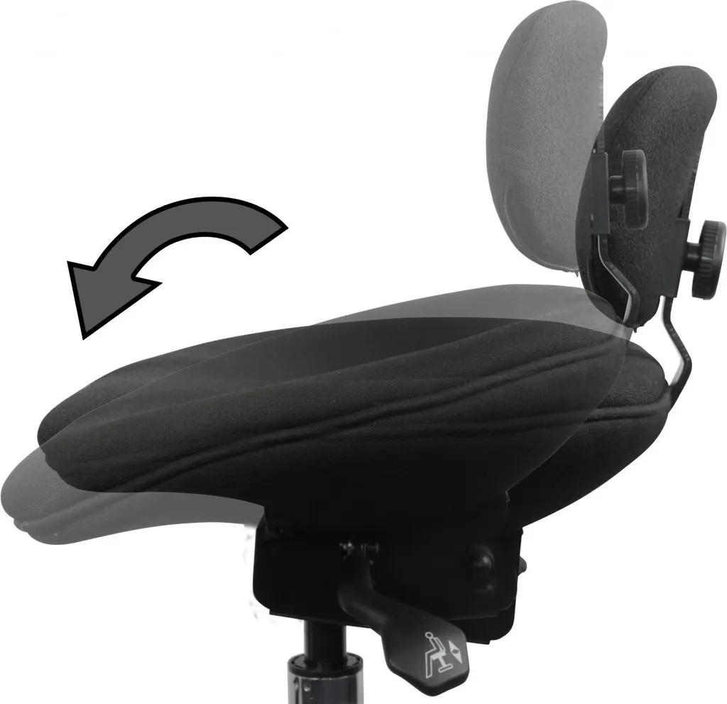 Tabouret pivotant ergonomique Amstyle avec dossier réglable noir
