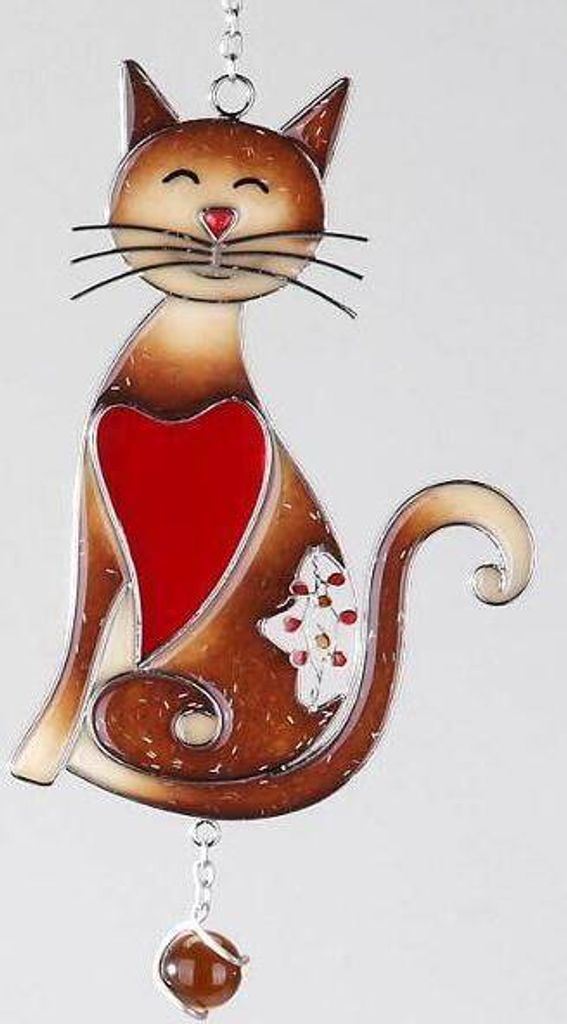 formano Deko Hänger Katze aus Glas, 24 cm